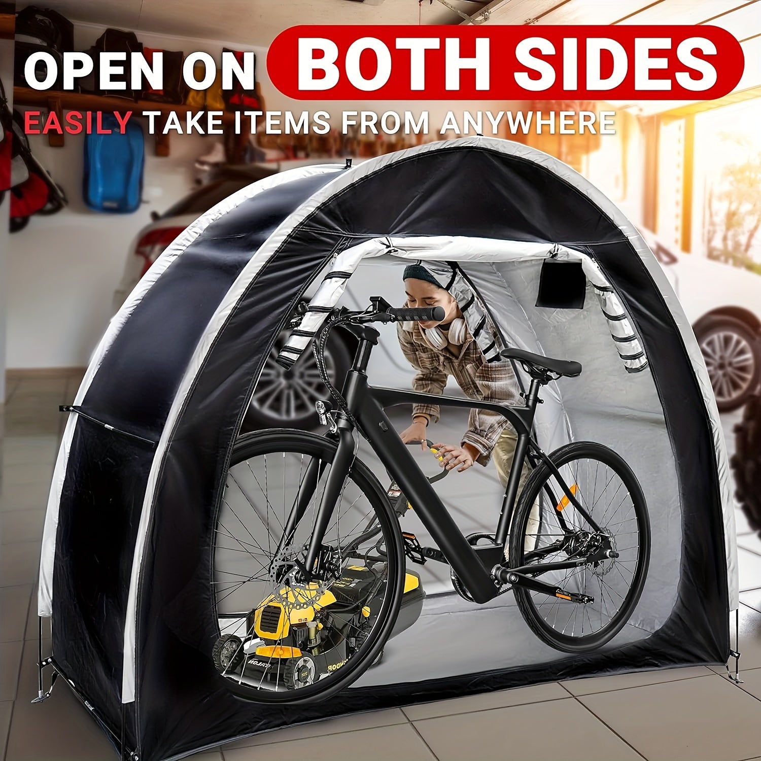 Bike Storage Shed Tent With Double Doors