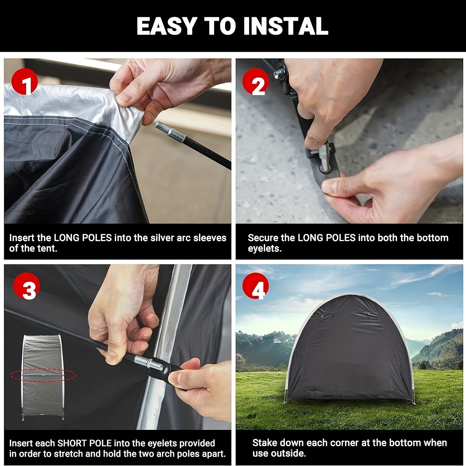 Bike Storage Shed Tent With Double Doors