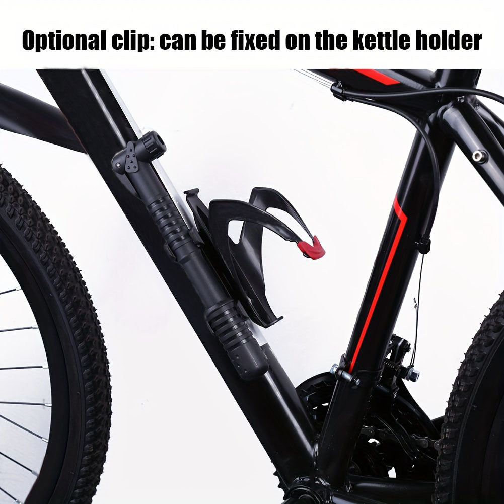 Portable Mini Bike Pump With Bracket, 120 PSI, Dual Valve Compatible With Presta & Schrader, Lightweight, Easy To Install, Bicycle Hand Pump For Road & Mountain Bikes