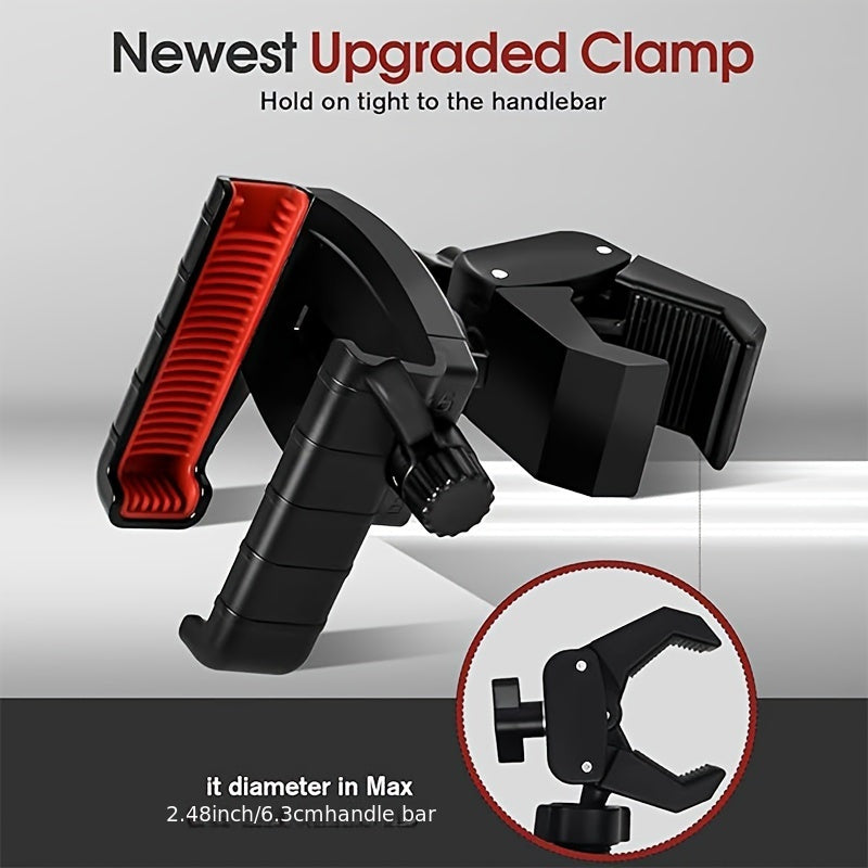 360° Free Rotation Universal Golf Cart Phone Holder - Suitable for Electric Bikes, Motorcycles, and Square Poles - ABS Material - Perfect for a Worry-Free Golf Journey