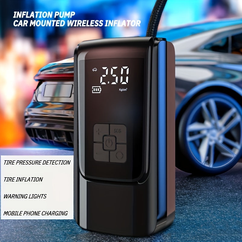 On-The-Go Essential, Versatile Portable Air Pump with LED Light - USB Rechargeable, Ideal for Cars, Motorcycles, Bikes, Sports Balls & Inflatables