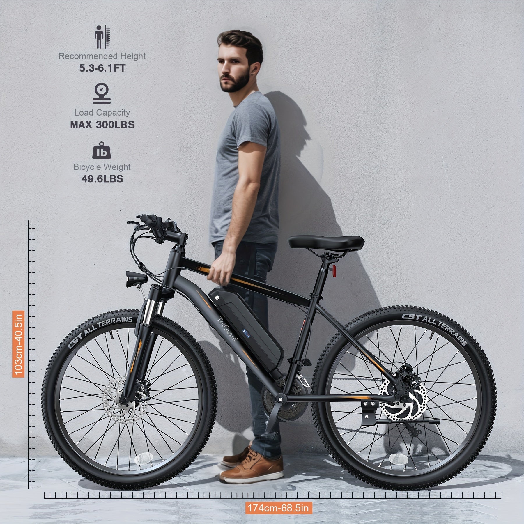 26" Adult Electric Mountain Bike, Powerful 36V 374Wh Removable Battery, 500W Peak Motor Electric Bicycle, 21-Speed Gear System, Up To 50 Miles Range, 20MPH Max Speed Commuter Ebike