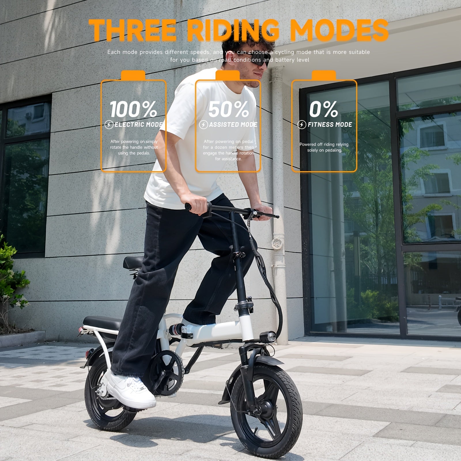 Electric Bike For Adults, Folding Ebike, Electric Bicycle With Removable Battery,