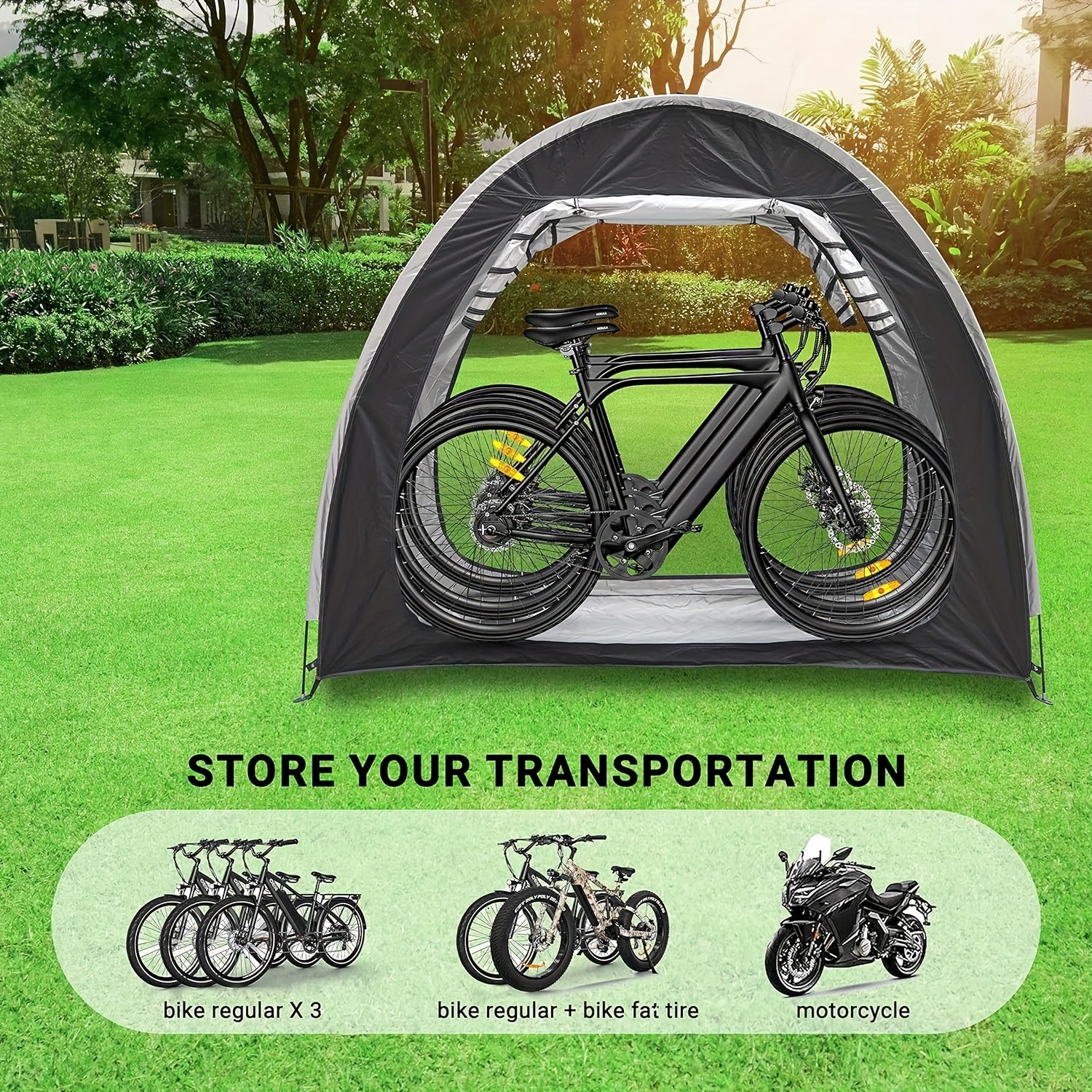 Bike Storage Shed Tent With Double Doors