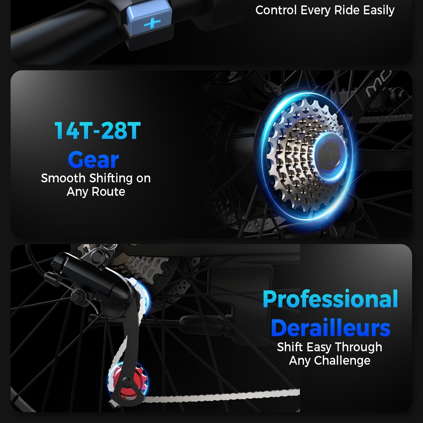 G26 749W/500-750W Peak Motor Electric Bike for Adults - 55-Mile Range 25 MPH Heavy-Duty E-Bike, 26" All-Terrain Tire-like Carbon Wheel, 480Wh Removable Battery, 7-Speed & Front Suspension, White/Black ( Plug) - Ebike for Comm