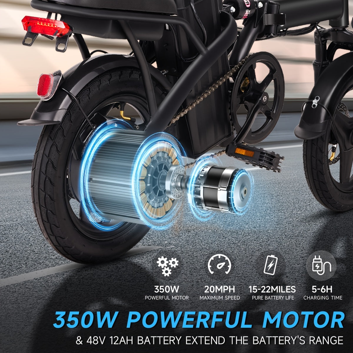 Electric Bike For Adults, Folding Ebike, Electric Bicycle With Removable Battery,