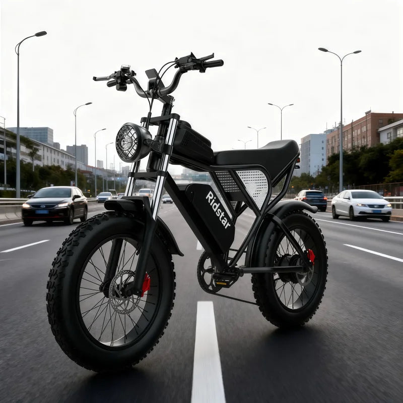 Ebike, Q20, 20-inch urban commuter electric bike, high carbon steel frame, 7-speed transmission, 750W motor, 48V-20ah battery