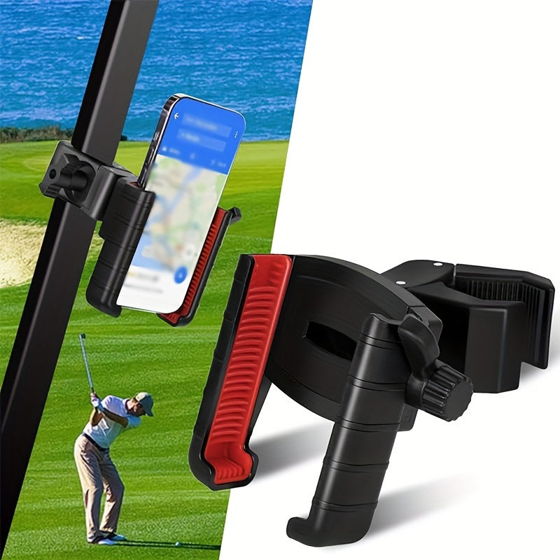 360° Free Rotation Universal Golf Cart Phone Holder - Suitable for Electric Bikes, Motorcycles, and Square Poles - ABS Material - Perfect for a Worry-Free Golf Journey