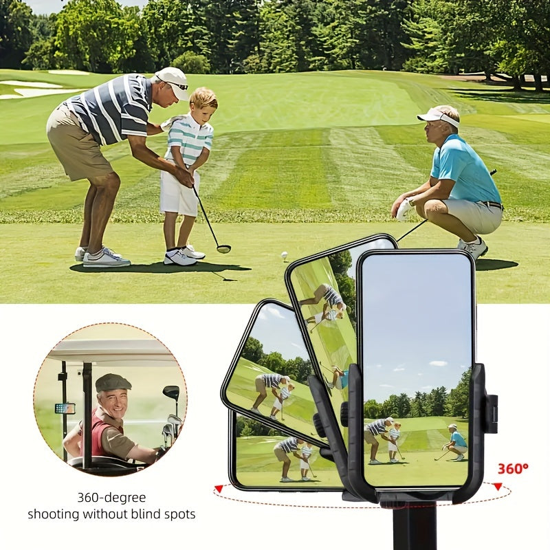 360° Free Rotation Universal Golf Cart Phone Holder - Suitable for Electric Bikes, Motorcycles, and Square Poles - ABS Material - Perfect for a Worry-Free Golf Journey